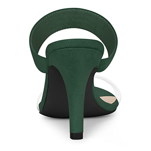 Allegra K Allegra K Women's Clear Strap Stiletto Heel Green Slides Sandals - 7 M US