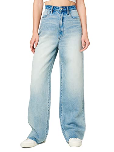 [BLANKNYC] Womens Ribecage Wide Leg with Fray Hem Finish Jeans