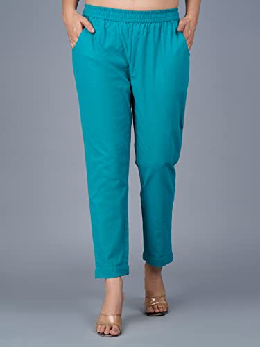 Image of Regular Fit Fully Elastic Waist Ankle Length Premium Cotton Casual Trouser Pant (Combo Pack of 2)