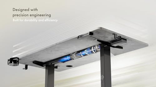 Image of ARTIKEL Artidesk Eco Electric Height Adjustable Table for Office Work & Home-Sit Stand Gaming Desk 80kg Load, Cup Holder, 2 Hooks,Cable Organizer 2Split Tabletop (Rock, 120x60 CM)