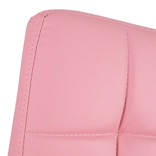 Magshion Faux Leather Bar Stools Adjustable 360 Degree Swivel Backrest Footrest Barstool Set Of 4, Pink #TOP3