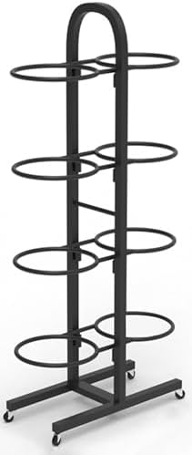 Movable Double-Sided Yoga Ball Storage Rack - 6-Layer Rolling Organizer Cart for Home Gym, Fitness Equipment, Space-Saving Design, Durable and Versatile Storage Solution