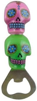 Boxer Gifts Bottle Opener Candy Skull-Pink/Green, One