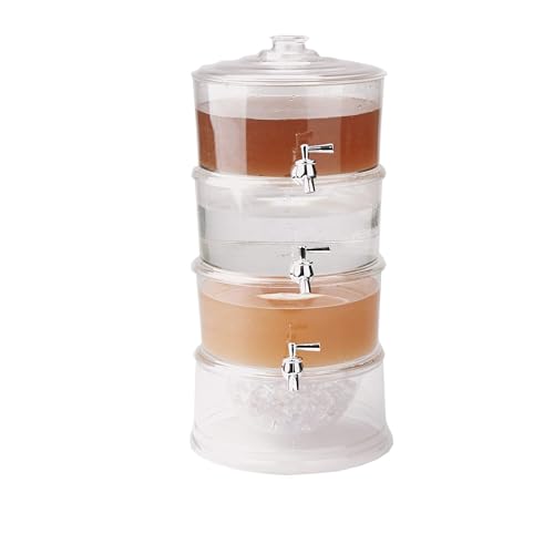 3-Tier Stackable Beverage Dispenser with Ice Bottom,...