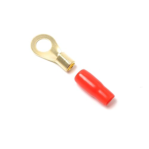 KICHOUSE 5 Pairs 8ga Terminal Wire Connectors Crimp Terminals Copper Spade Crimp Connectors Spade Terminal Crimp Barrier Spades