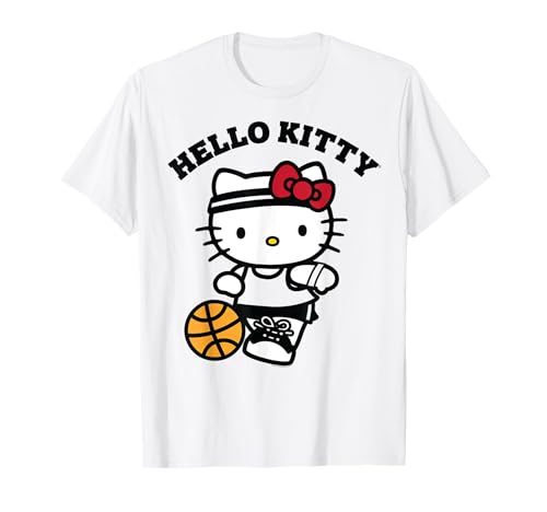 Sanrio Hello Kitty Basketball Bounce T-Shirt für Mädchen, Weiß, S