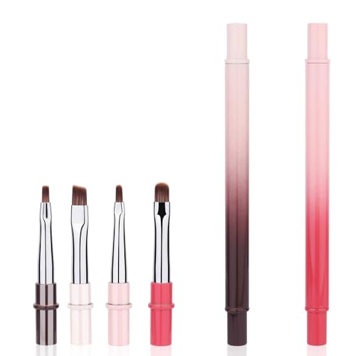 2pcs Nail Clean Up Brushes, Polish Remover Tools for Nails Art Design with Round & Angled Head Pen Supplies Manicure Accessories for Nail Painting Diy Gel Mistake on the Cuticles