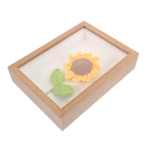 VALICLUD Marco De Fotos De Girasoles Decoración De Mesa o Escritorio De Madera Hogar o Marcos De Fotos Vintage Exquisito y Manual