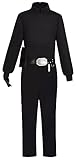 Howenlthy Luke Skywalker Cosplay Costume Battle Front Jedi Outfit Halloween Uniform Suit Black T- shirt Trousers with Gloves (Black, Medium)