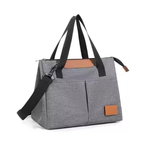 Bolsa Térmica Lancheira Para Marmita Trabalho Academia Escola e Passeios Lancheira Escolar Com Alça De Ombro, PREMIUM (Cinza)