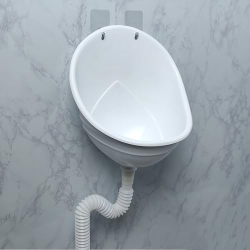 Urinario sin agua con desviador antisalpicaduras y manguera flexible