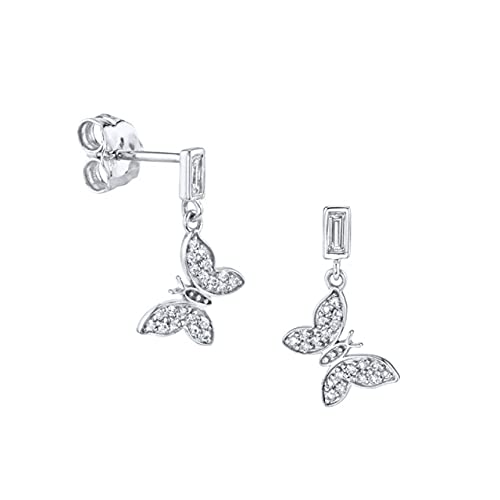 Boucles d'oreilles papillon en zircon pour piercing d'oreilles de femmes