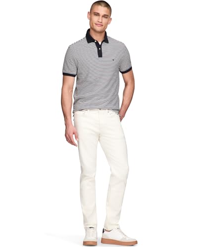 Image of Tommy Hilfiger Men's Short Sleeve Polo Shirts in Regular Fit With Stretch and Organic Pique Cotton
