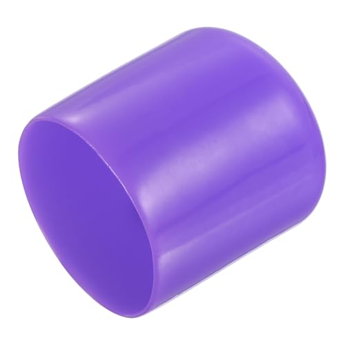 Image of uxcell 4pcs Rubber End Caps 40mm(1 9 /16 inch) ID Vinyl PVC Round Tube Bolt Cap Cover Screw Thread Protectors Purple, 40mm Height