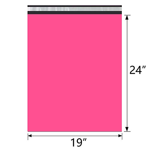UCGOU 19x24 Inch Hot Pink Poly Mailers 2.35MIL Premium Shipping Envelopes Mailer Self Sealed Mailing Bags with Self Adhesive Strip Waterproof and Tear-Proof Postal Bags 50Pcs