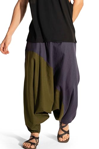 Travel Hippie Parachute Pants for Men, Baggy Flowy Pants Lounge Yoga Harem Boho Music Festival Dance Pant