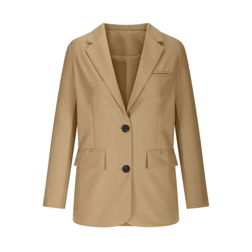 Blazers for Women Business Casual Button up Long Sleeve Lapel Padded Suit Jacket Fashion Fall Work Blazer with Pocket3