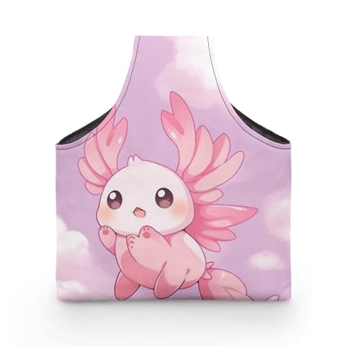Image of Axolotl Yarn Bags for Crocheting Portable Knitting Bag Pink Yarn Storage Organzier Holding Knitting Needles,Large