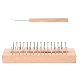 ULTECHNOVO Strickwebstuhl aus Buchenholz mit Häkelnadel Leichter DIY Schal Webrahmen Handliches Strickbrett zum Einfachen Stricken für Anfänger und Kreative Handarbeitsprojekte