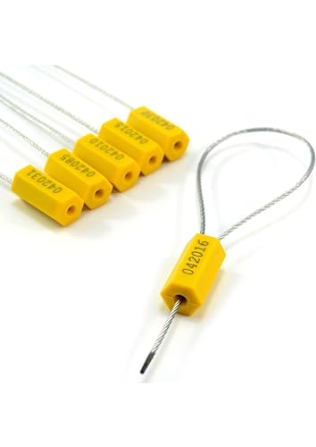 100 Stück Gelb Container Plomben Containersiegel Bolzenplomben Nummerierung Manipulationssicherung für Sicherheitssiegel