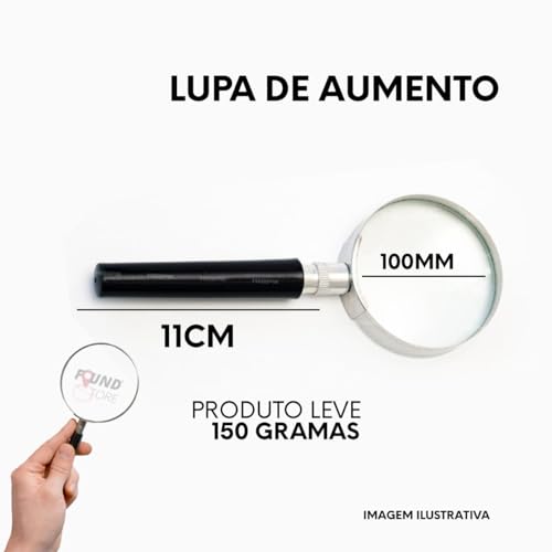 Lupa Com Lente Cristal De Aumento 100mm