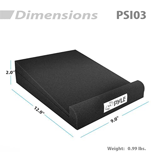 Pyle Schalldämpfung Riser Foam-Audio Schallschutzplattform Rückstoßstabilisator mit Gummiauflage für Studiomonitor, Subwoofer, Lautsprecher PSI03 (22,9 x 30,5 x 5,1 cm, Paar), 22,9 x 30,5 cm