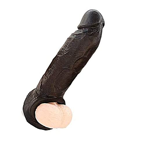 New dareddy Reusable Pennis Sleeves Girth for Men Extender Enlarger Extension Sheath Elastic Long Reusable32418 Girth Enhancer Sleeve for Men (Blak)