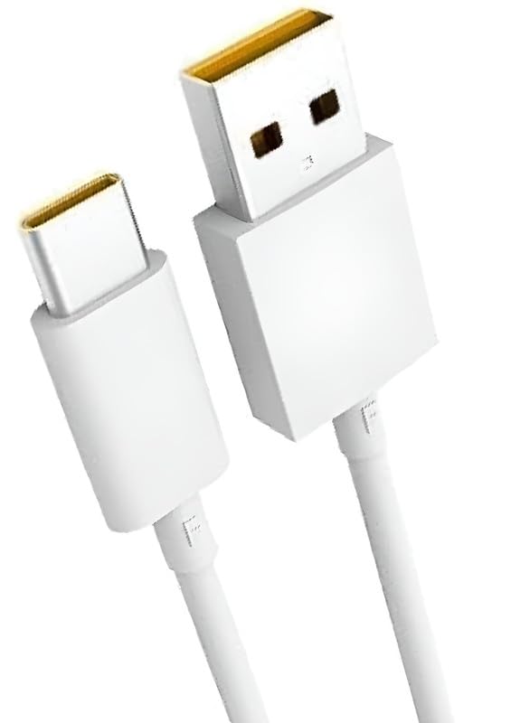 Image of 80W USB Type C Supervooc 2.0 Flash Charging Cable Compatible with Realme 11 Pro Plus /11 Pro /10 Pro+ /9 Pro+ /9 /8 /7 /Narzo 60 Pro /50 Pro /30 /20 /C21 /C25 Support 65W and 33W Dart /Superdart Charger, White
