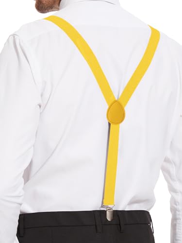 Image of habibee Suspenders and Bow Tie Set for Men, Adjustable Elastic Braces with Y-Back, Diverse Colors, Strong Clips