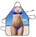 WOO GIRL Kochschürze mit 3D Effekt - wasserabweisend 73x57 cm mit Nackenband zum Umbinden (BIKINI)