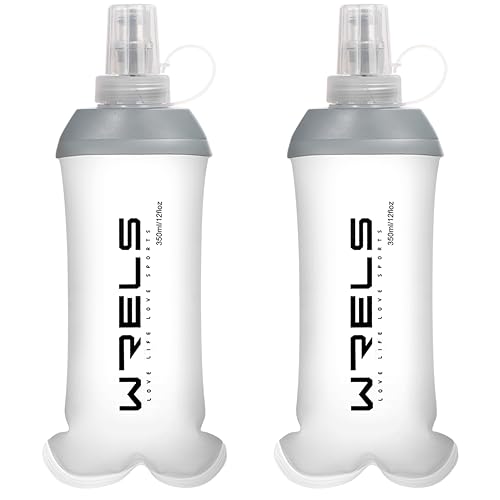 WRELS Running Water Bottle,250ml/350ml/500ml TPU Soft Flask,Collapsible Water Bottles for Hydration Vests and Running Belts Backpack, Soft Water Bottles For Hiking Cycling Climbing