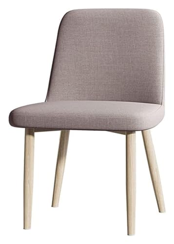 Juego de 2 sillas de Comedor Modernas tapizadas en Tela con Patas de Metal Estilo Madera. Acabado en Nogal Natural (veta Original de Madera Color café).