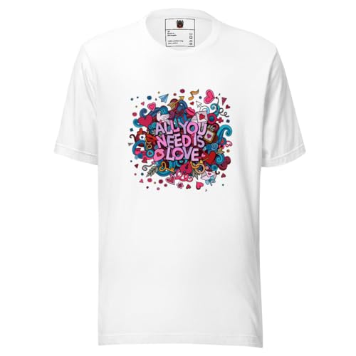 T-shirt unisexe amusant cœur coloré respirant confort quotidien