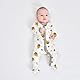 3PCS Baby Schlafstrampler Babychlafanzug Babyschlafsack Baumwolle mit Füßen mit knöpfen Gr. 56 62 68 für Junge Mädchen Neugborenen (Biene, 62)