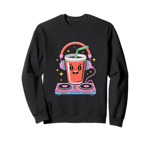 Boisson Amusante Dj Avec Casque et Platines Sweatshirt