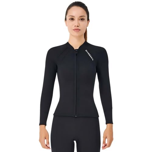 Chaqueta de neopreno para mujer 2mm, manga larga para buceo y surf miniatura 1