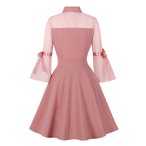 Image of Women's Vintage Polka Dot 1950s Audrey Retro Rockabilly Prom Dress 50's 60's A-Line Cocktail Party Swing Dress