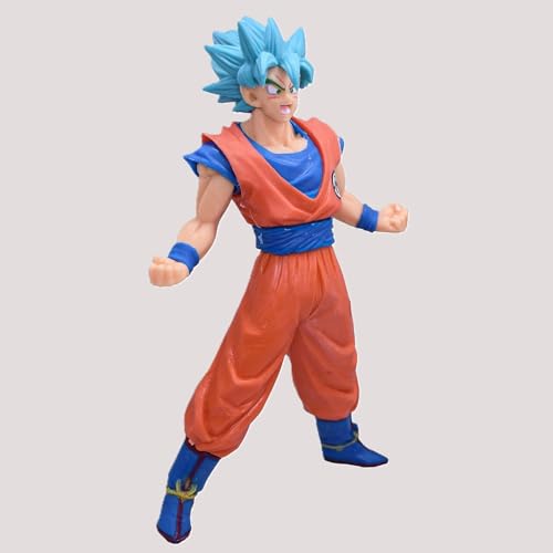 Image of Awestuffs Super Saiyan Goku Large Action Figure Limited Edition Figure Manga Toy Collectible (Super Saiyan Goku Blue)