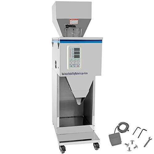 VEVOR Powder Filler Machine 10-999g, Powder Filler Machine 110V, Automatic Weighing and Filling Machine 200W, Powder Particle Filling Machine for Seeds Rice and Beans