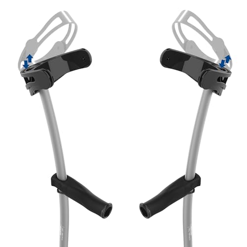 INDESmed | Paire de béquilles Adulte légères réglables – 100% Aluminium aérospatial – Remboursables par la Sécu (LPP: 6281715) | Cannes anglaises Confortables – Primé internationalement (Gris, XL)