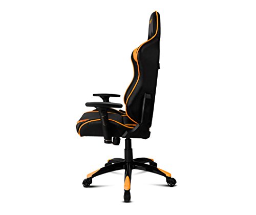 DR300BO-Sedia da gioco professionale, similpelle, braccioli 3D, pistone di classe 4, sedile reclinabile, altezza regolabile, reclinabile, cuscini lombari e cervicali, colore arancione - Sedia gaming - Immagine 5