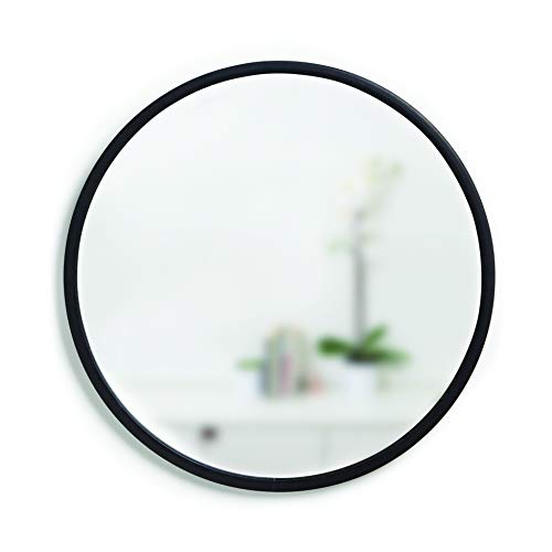 Umbra Hub 24” Circular Mirror by Umbra ­­– Round Mirror for Entryways, Washrooms, Living Rooms and More, Black