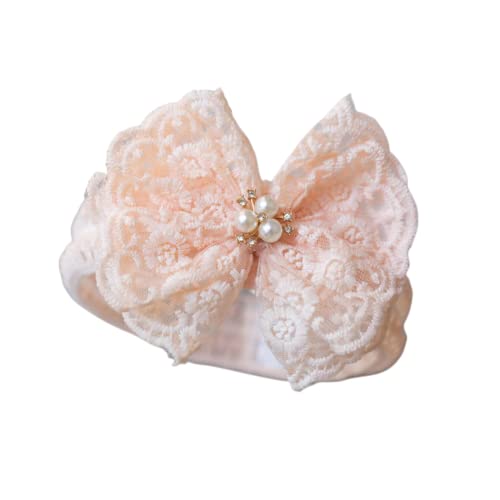 Bébé Fille Bandeaux Elastique Bande de Cheveux Accessoire de Arc Dentelle Serre-têtes de Princesse Photographie pour Fille Naissance (Rose 2) Cover