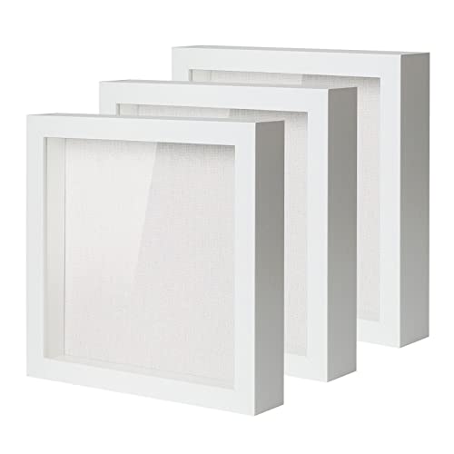 Muzilife Shadow Box Picture Frame with Linen Board Deep Wood