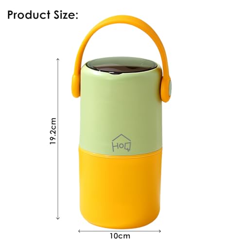 Image of House of Quirk 304 Stainless Steel Lunch Box - 820ml Double-Layer Portable Bento Box with Lid for Office Workers & Students (Green /Yellow)