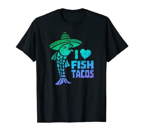 I Love Fish Tacos | Vintage Funny Fish Taco Camiseta