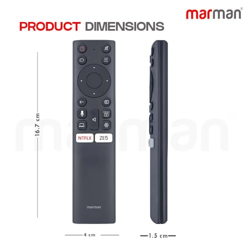 Image of marman Compatible TV Remote Control Original Bluetooth Voice-Enabled with Netflix & YouTube Hotkeys Suitable for Smart Andriod Ultra HD 4k LED QLED Television.