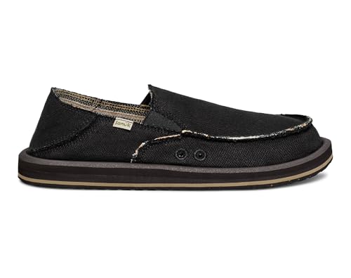 Image of Sanuk Mens Donny Hemp Loafers | Mens Shoes | Slip On Shoes for Men | Men's Slip-on Loafers | Memory Foam Footbed