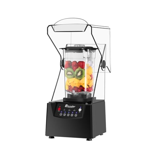 Licuadora, máquina de batidos con caja de sonido silenciosa, autolimpieza, 6 cuchillas, capacidad de 2000 ml para batidos, batidos y bebidas congeladas