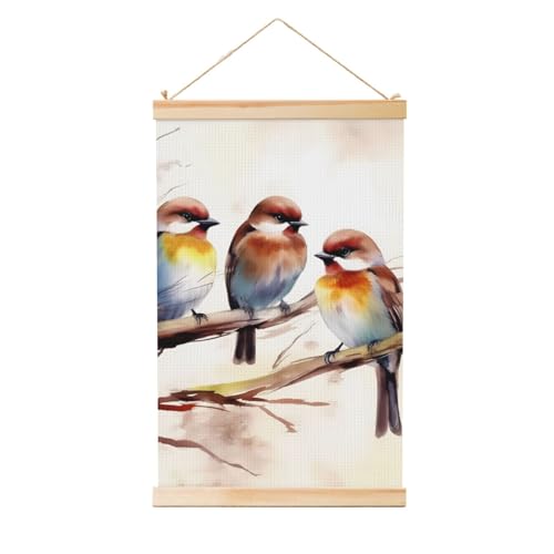 Oiseaux sur branche tableau toile salon décoration murale